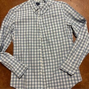 J. Crew Blue and White Plaid Men's Shirt